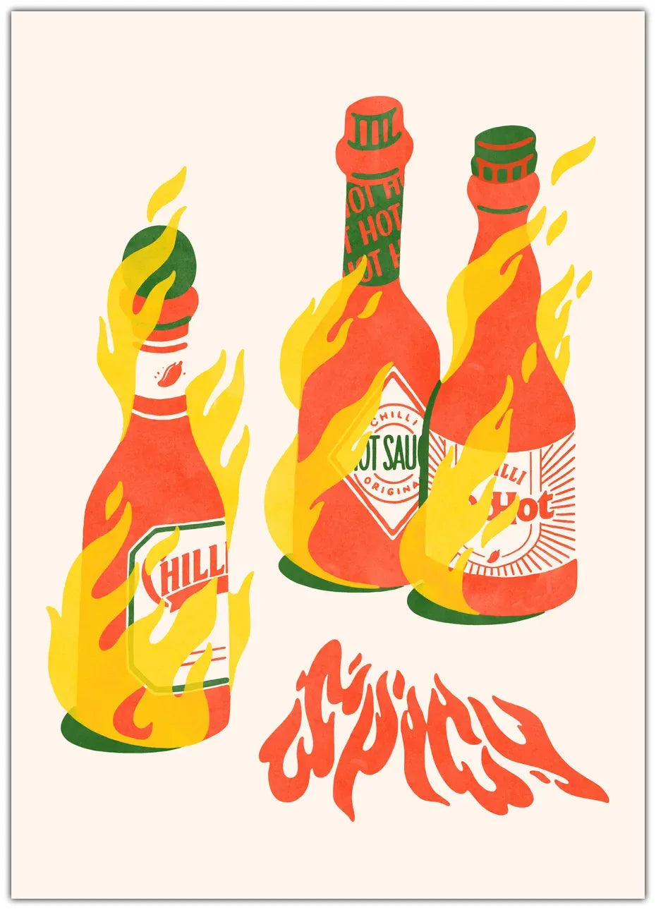 Spicy Hot Sauces Plakat