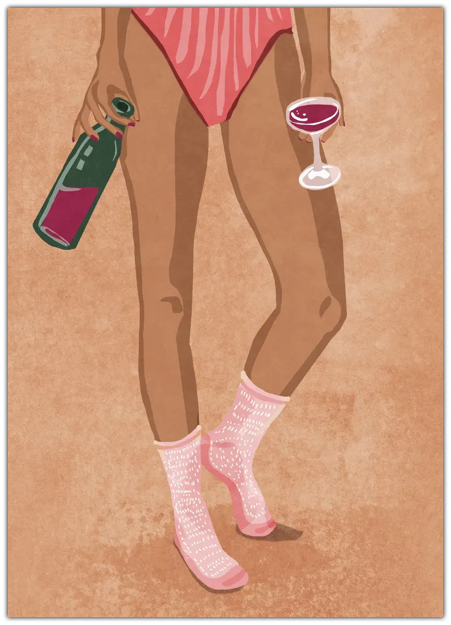 Wine and socks Plakat