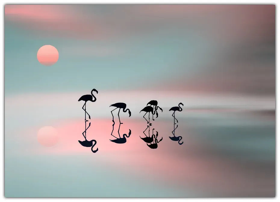 Family flamingos. Plakat