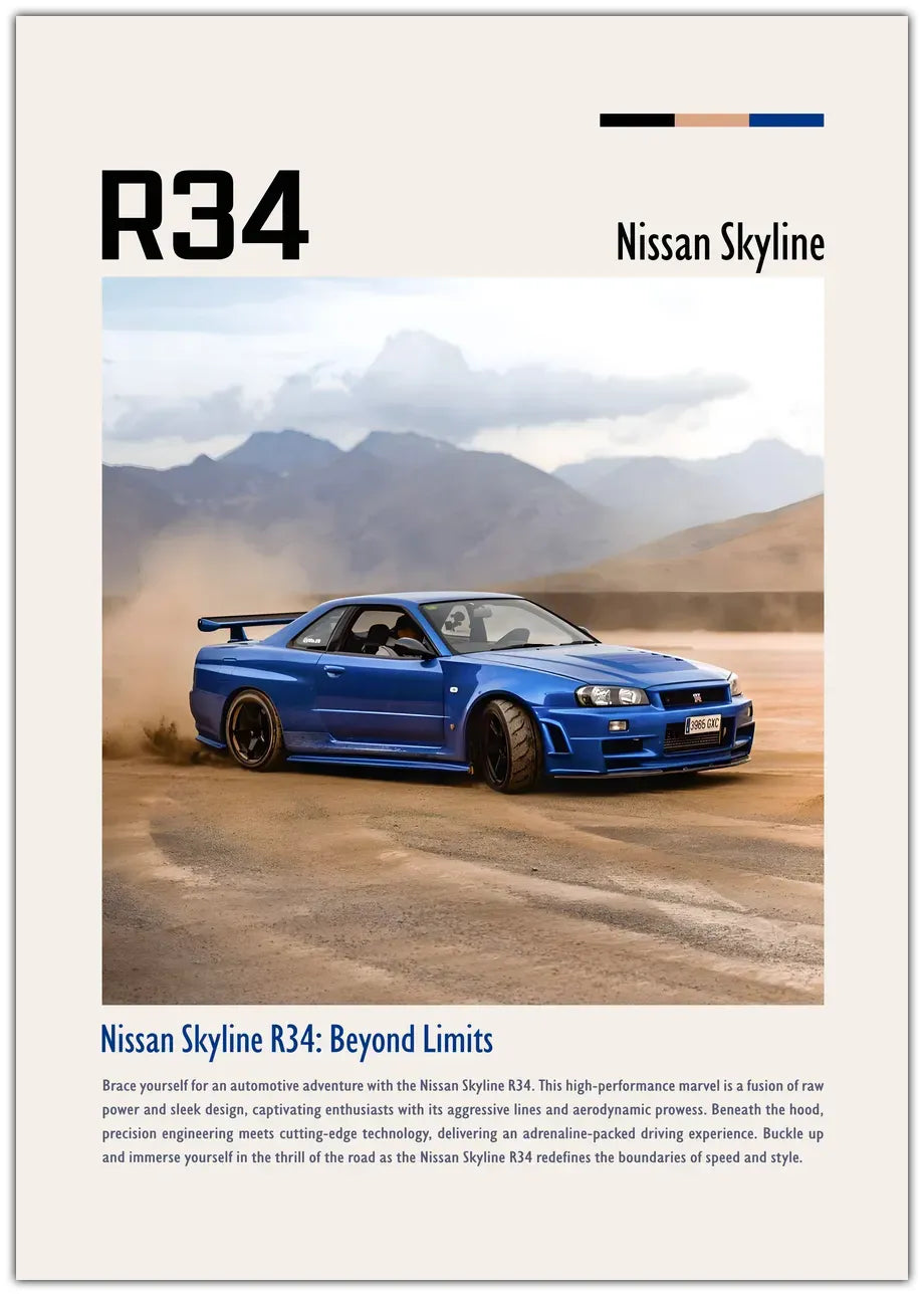 Nissan Skyline R34 Plakat