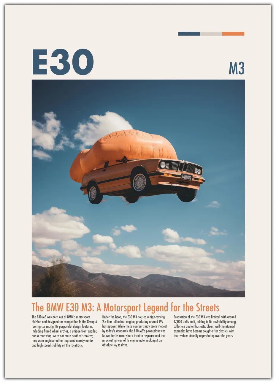 BMW E30 M3 Plakat