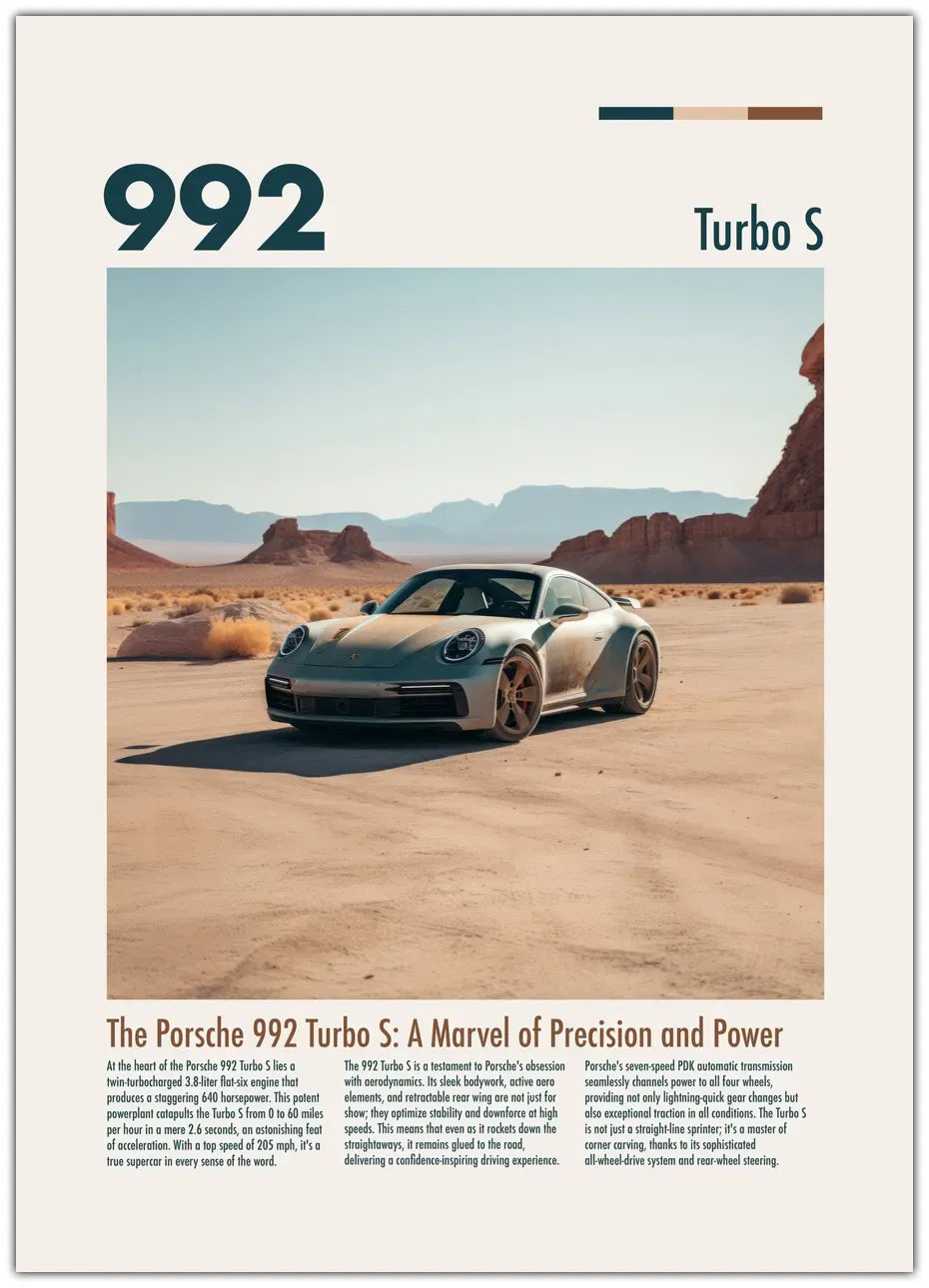 Porsche 992 Turbo S Plakat