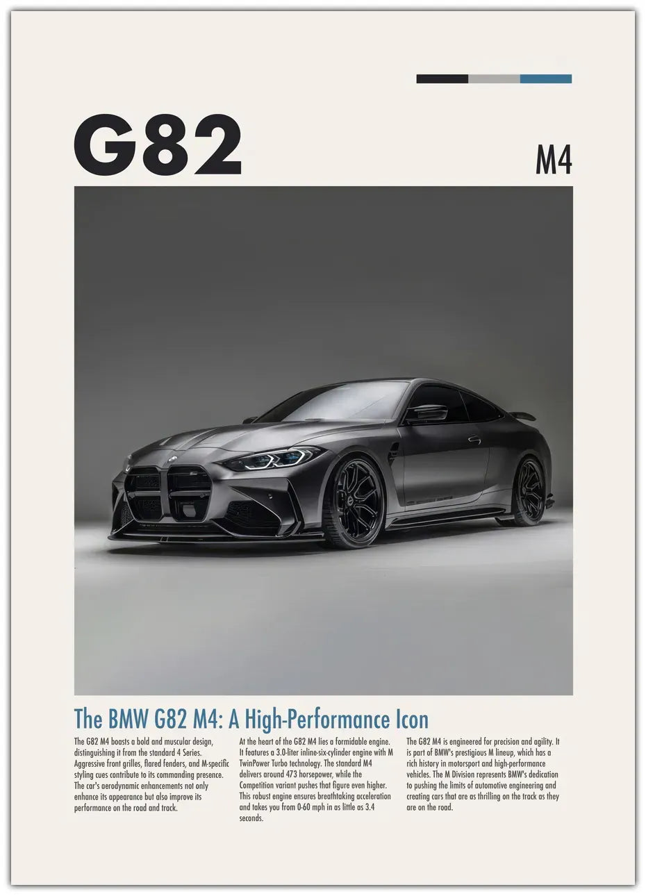 BMW G82 M4 Black Plakat
