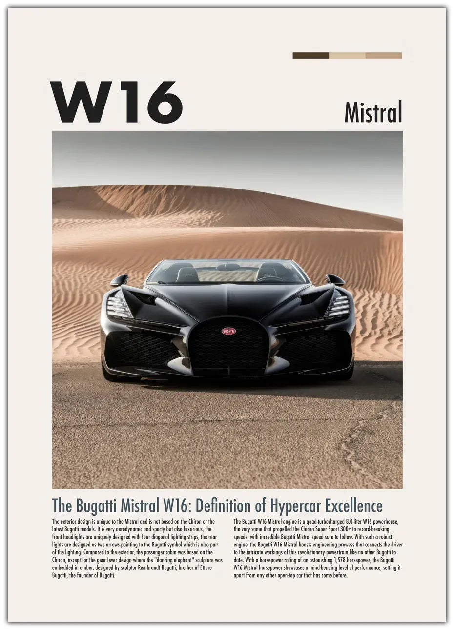 Bugatti Mistral W16 Plakat
