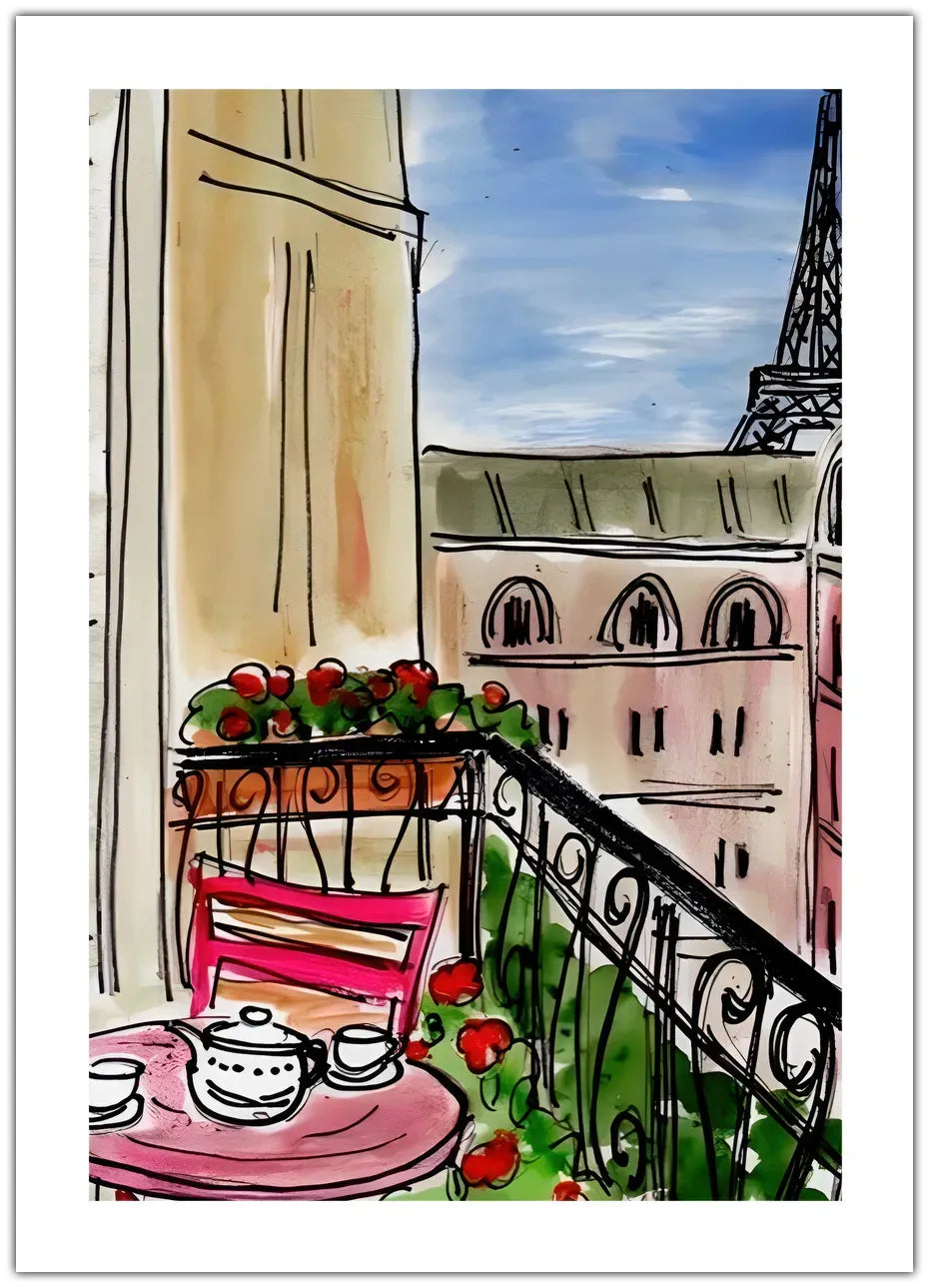 Balcony In Paris Plakat