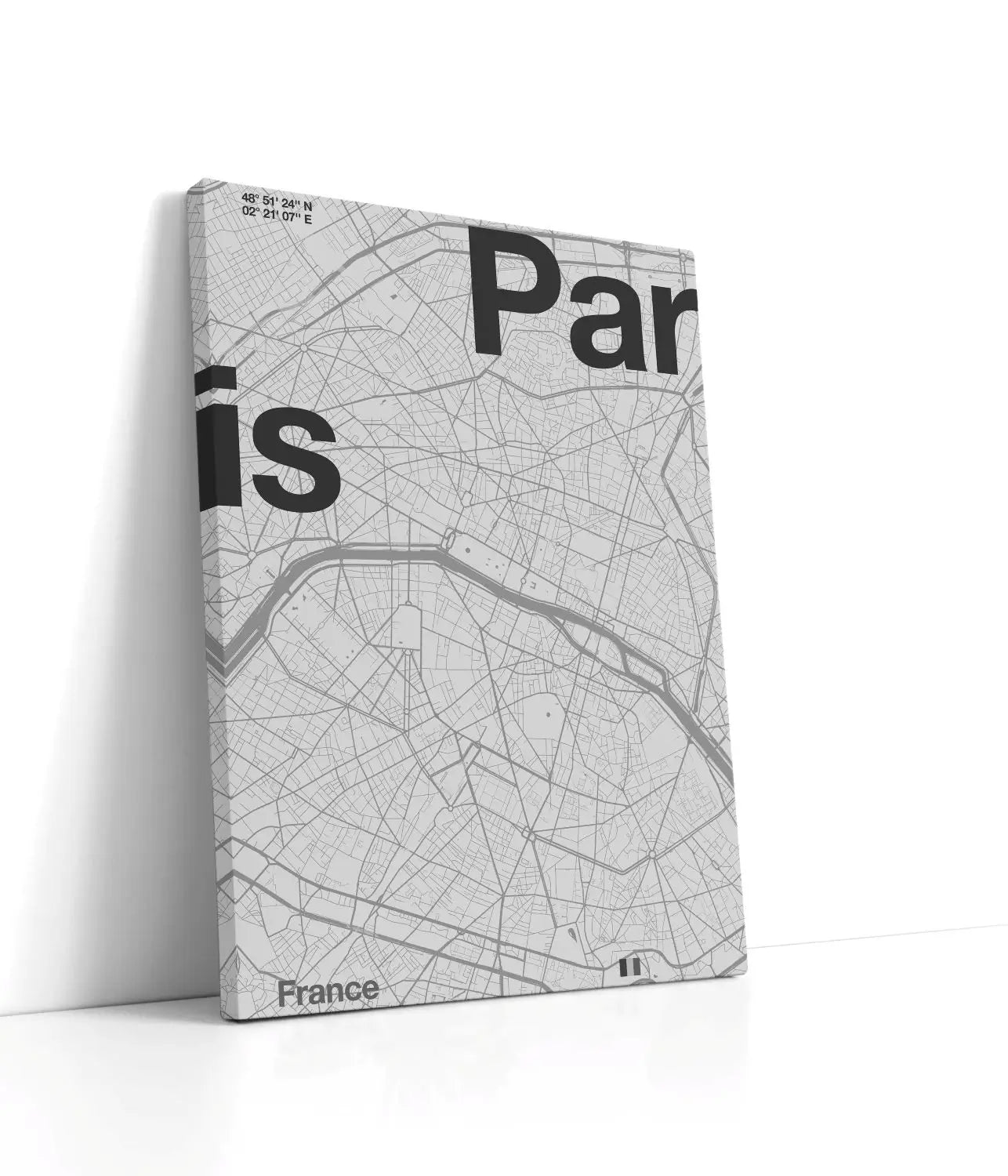 Paris City Map Lærred