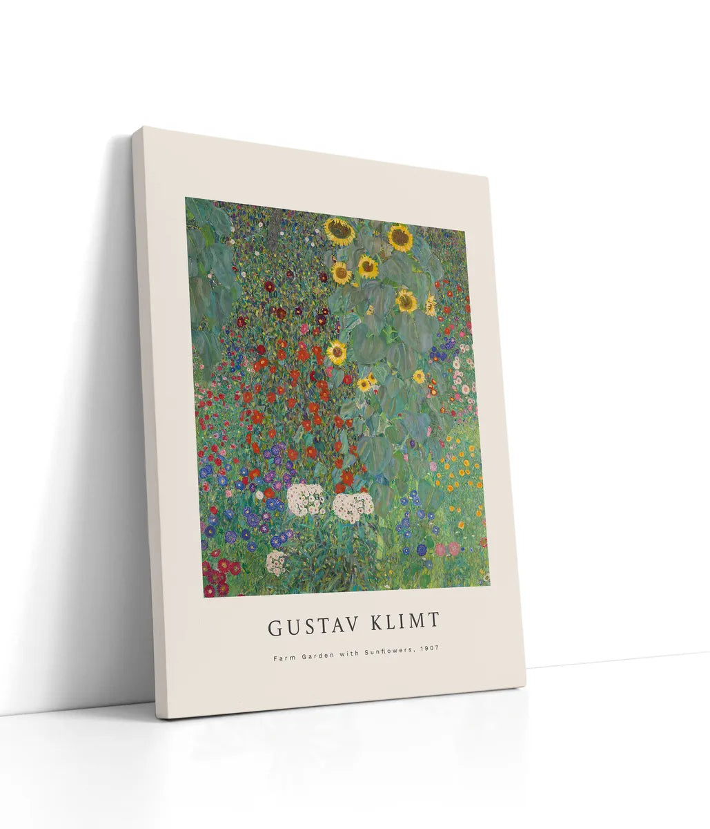 Gustav Klimt - Farm Garden With Sunflowers Lærred