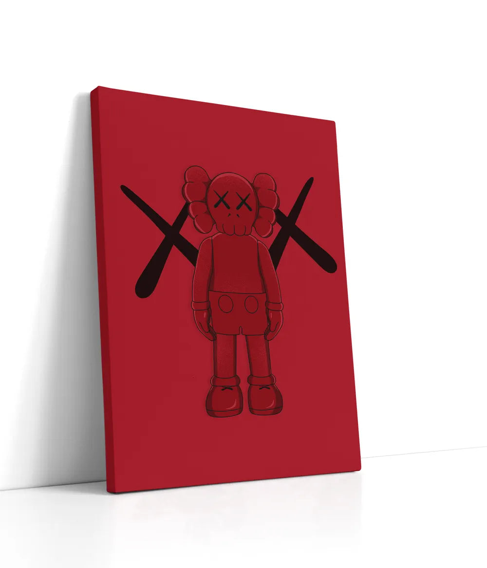 Red KAWS Lærred