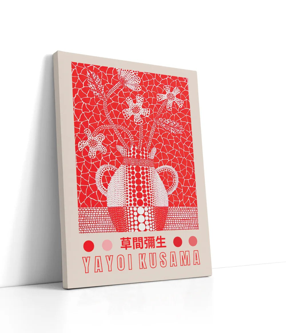 Yayoi Kusama - Red Vase Lærred