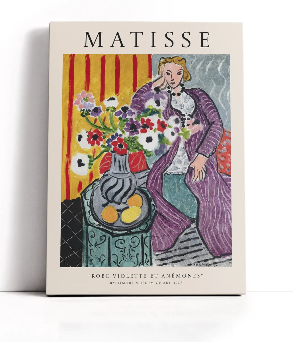 Henri Matisse - Robe Violette Et Anémones Lærred