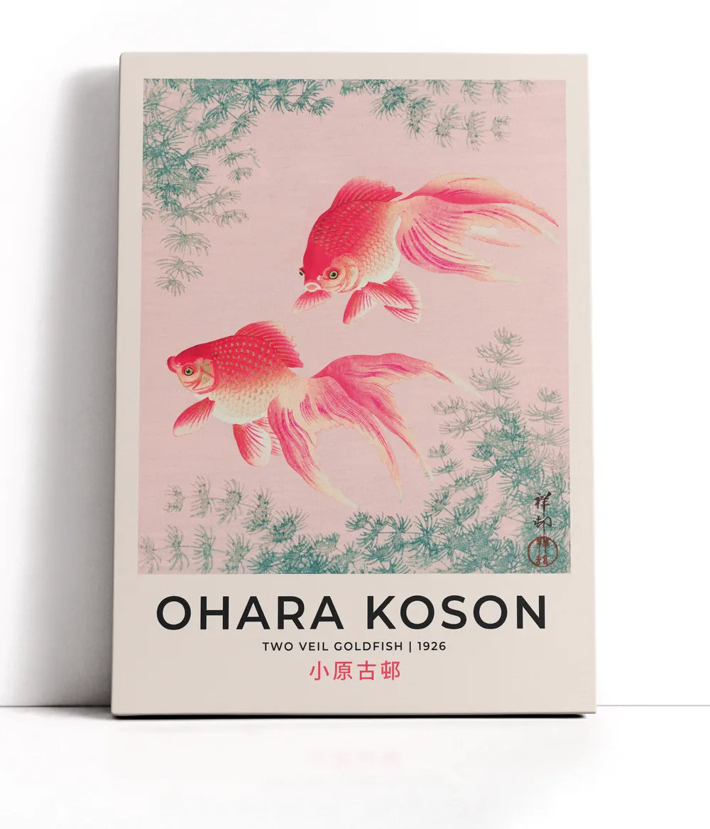 Ohara Koson - Two Veil Goldfish Lærred
