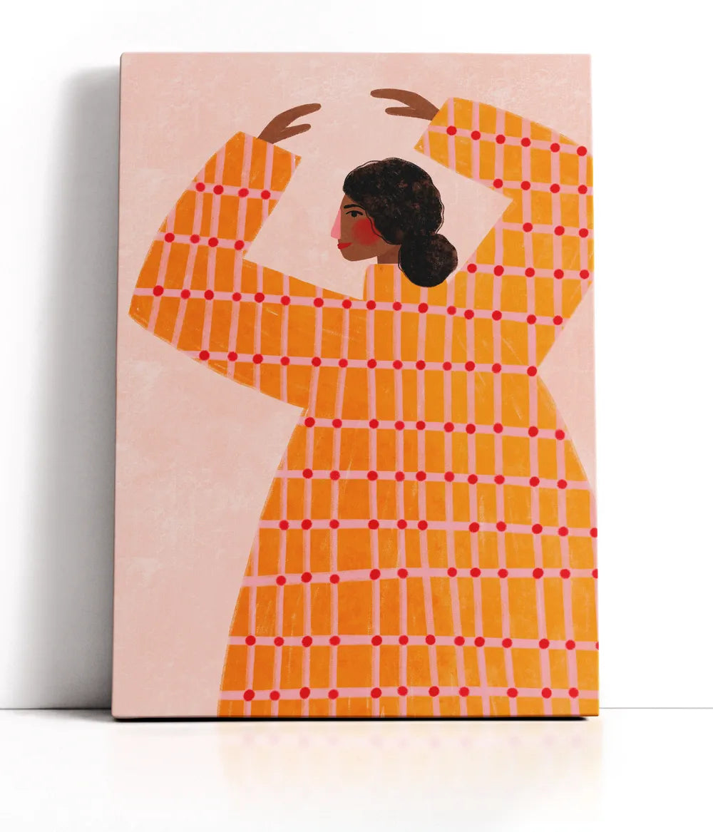 The Woman With the checked dress Lærred