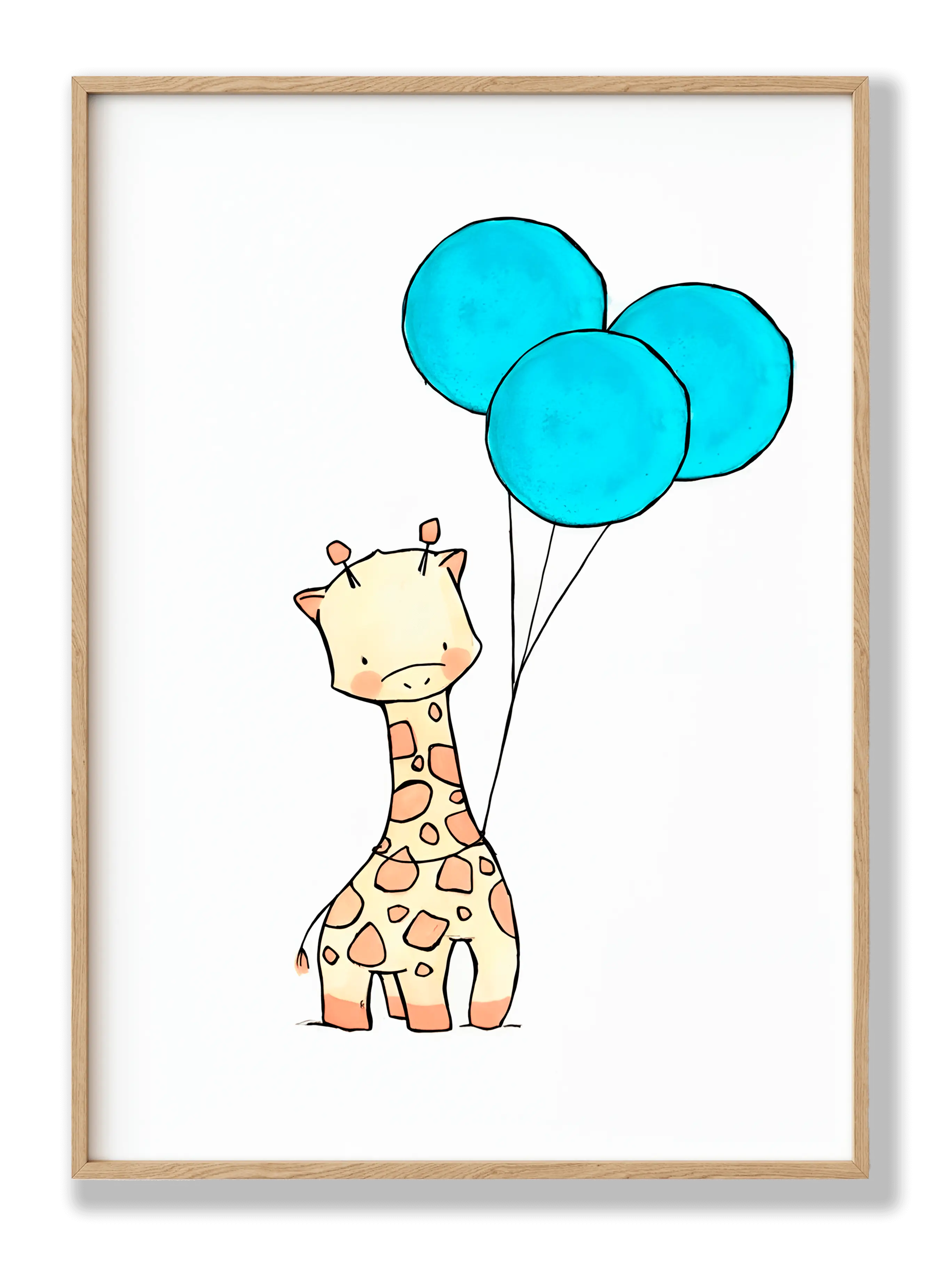 Giraffe With Balloon Plakat
