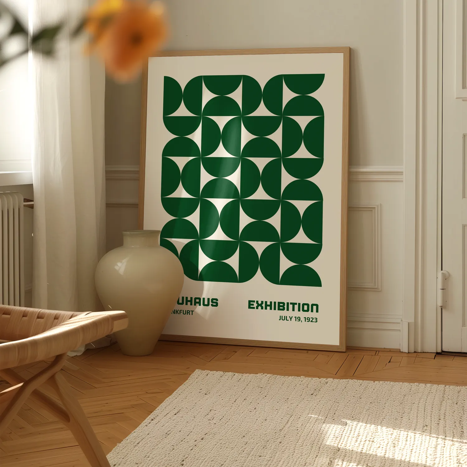 Bauhaus Green Hourglass Plakat