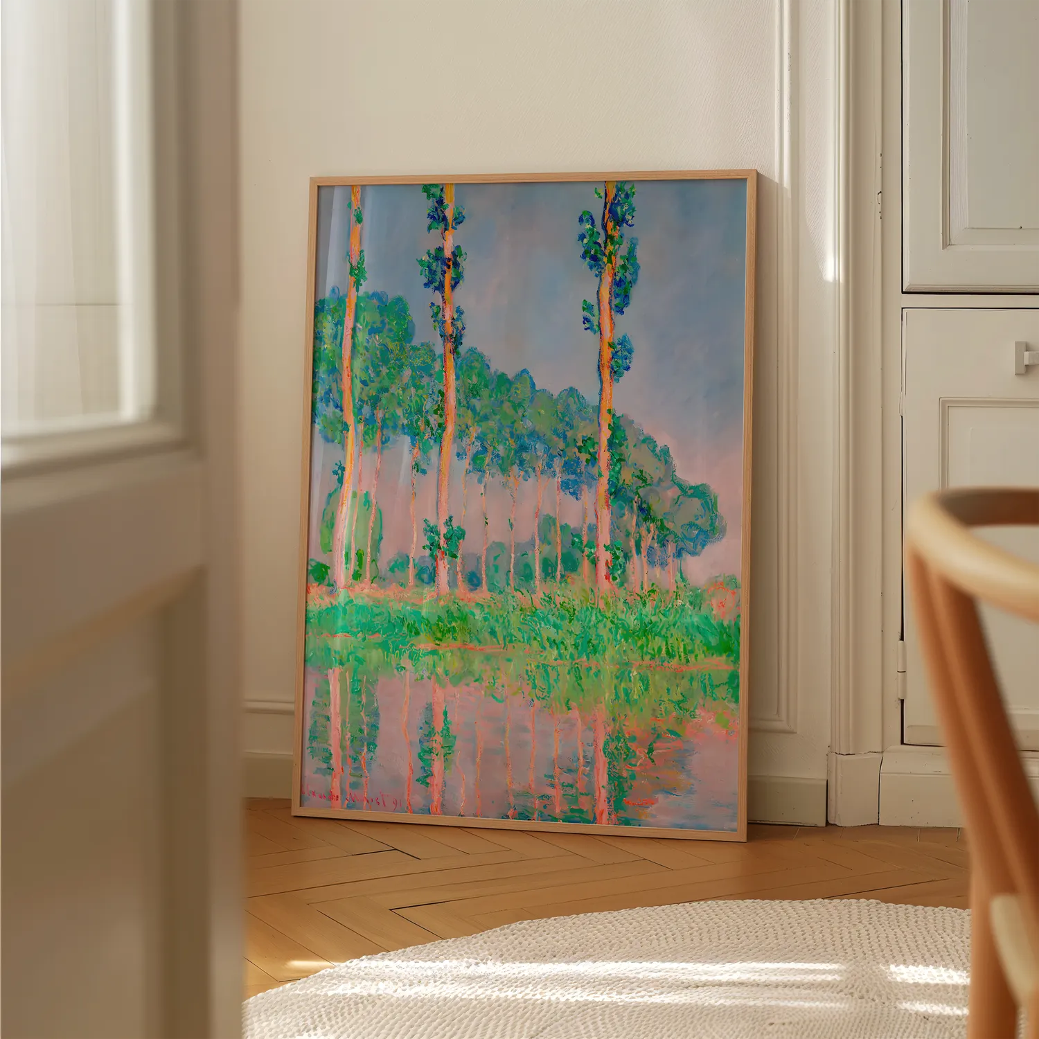 Claude Monet - Poplars, Pink Effect Plakat