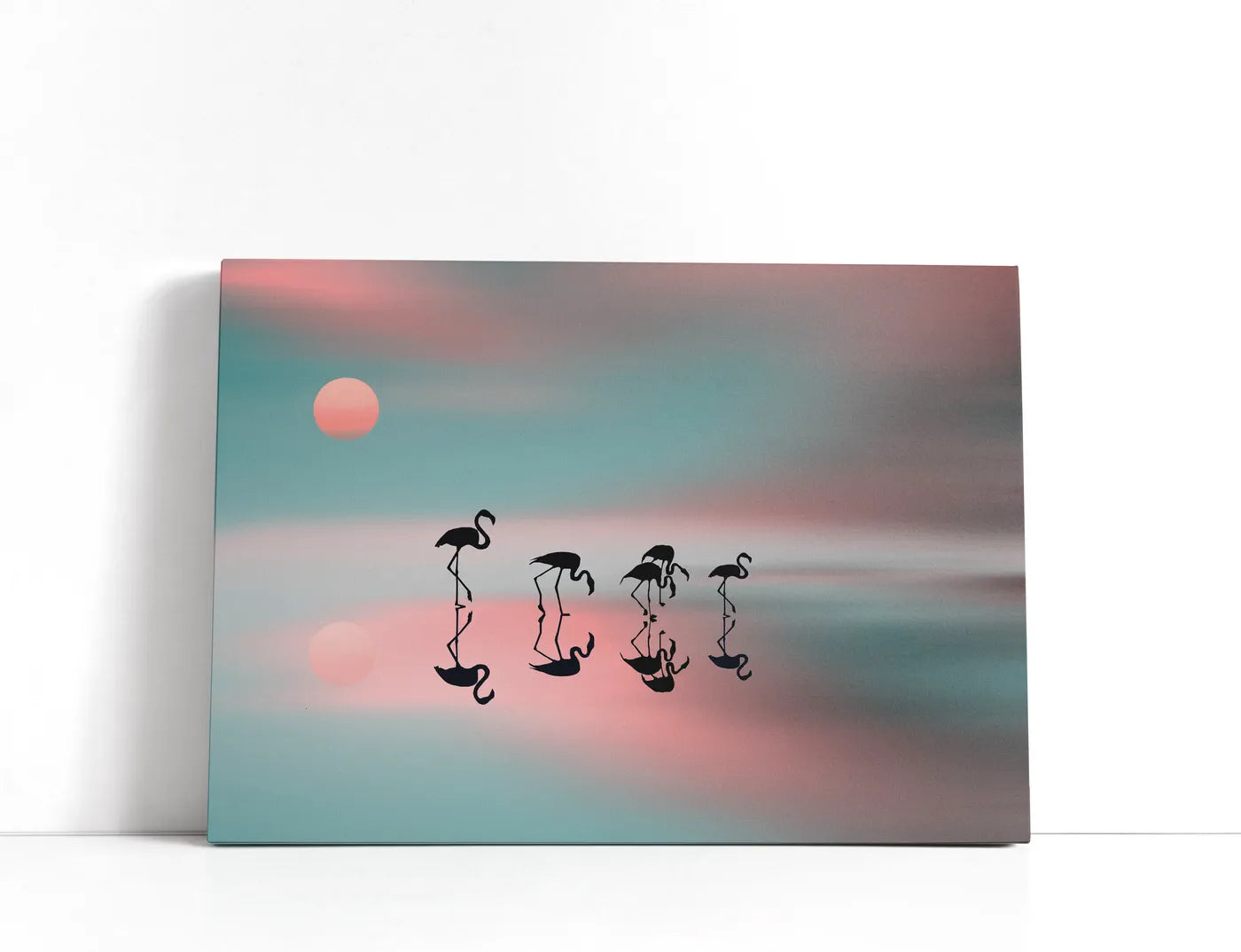 Family flamingos Lærred