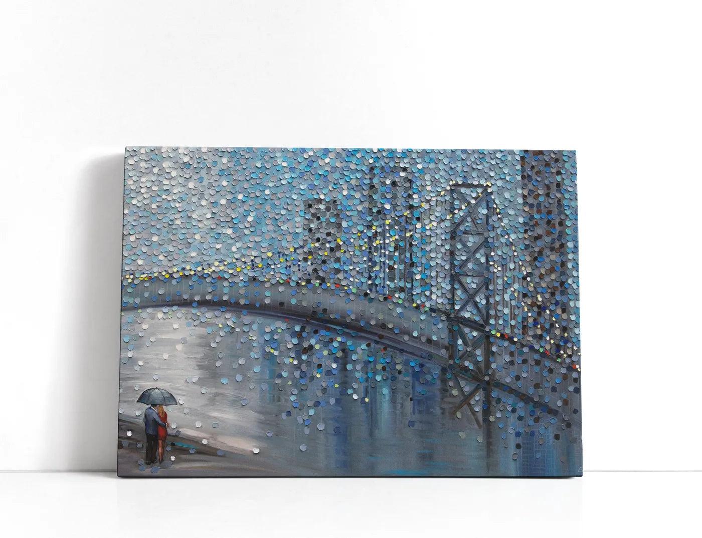 Rainy Date With the Bridge View Lærred