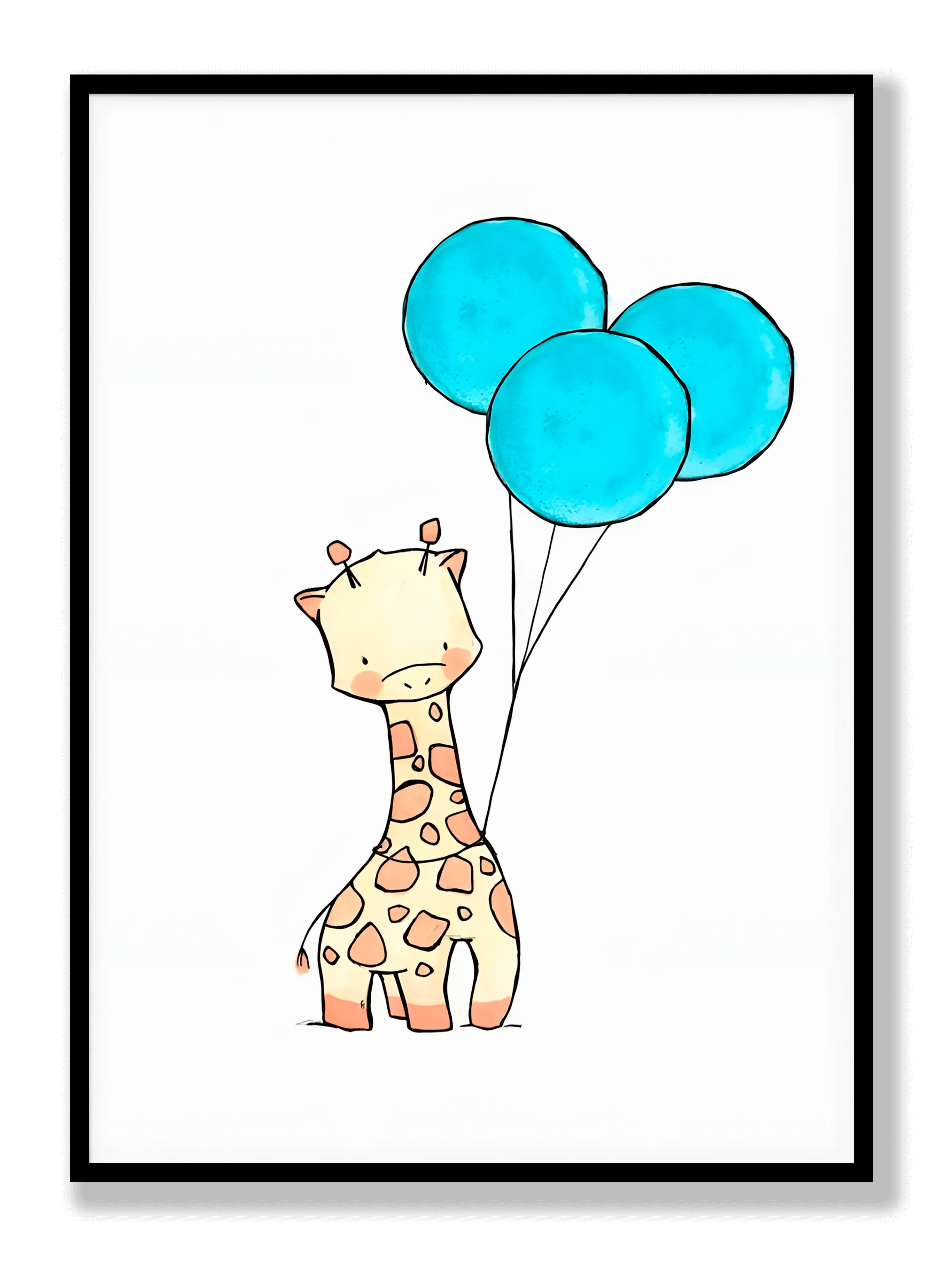 Giraffe With Balloon Plakat