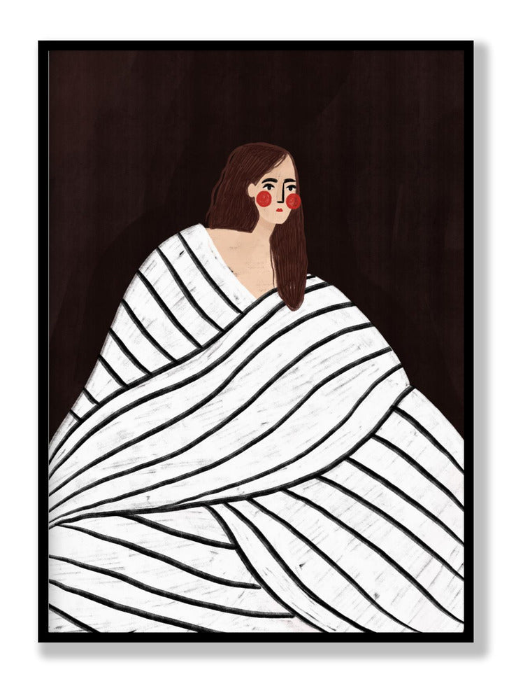 The Woman With Black and White Stripes plakat