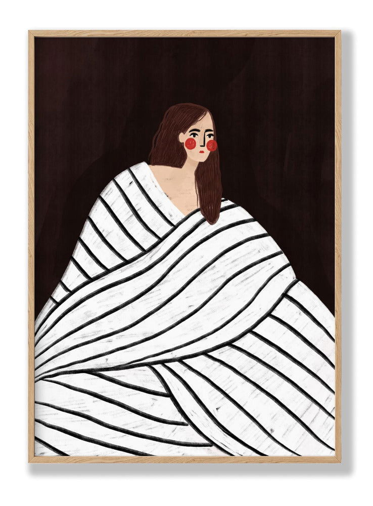 The Woman With Black and White Stripes plakat