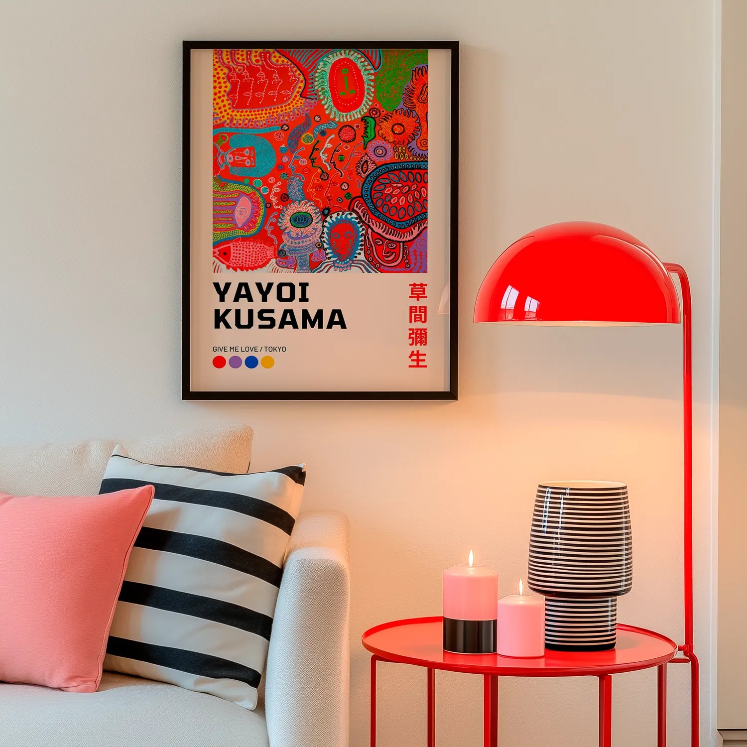 Yayoi Kusama – Gib mir Liebe / Tokio Poster