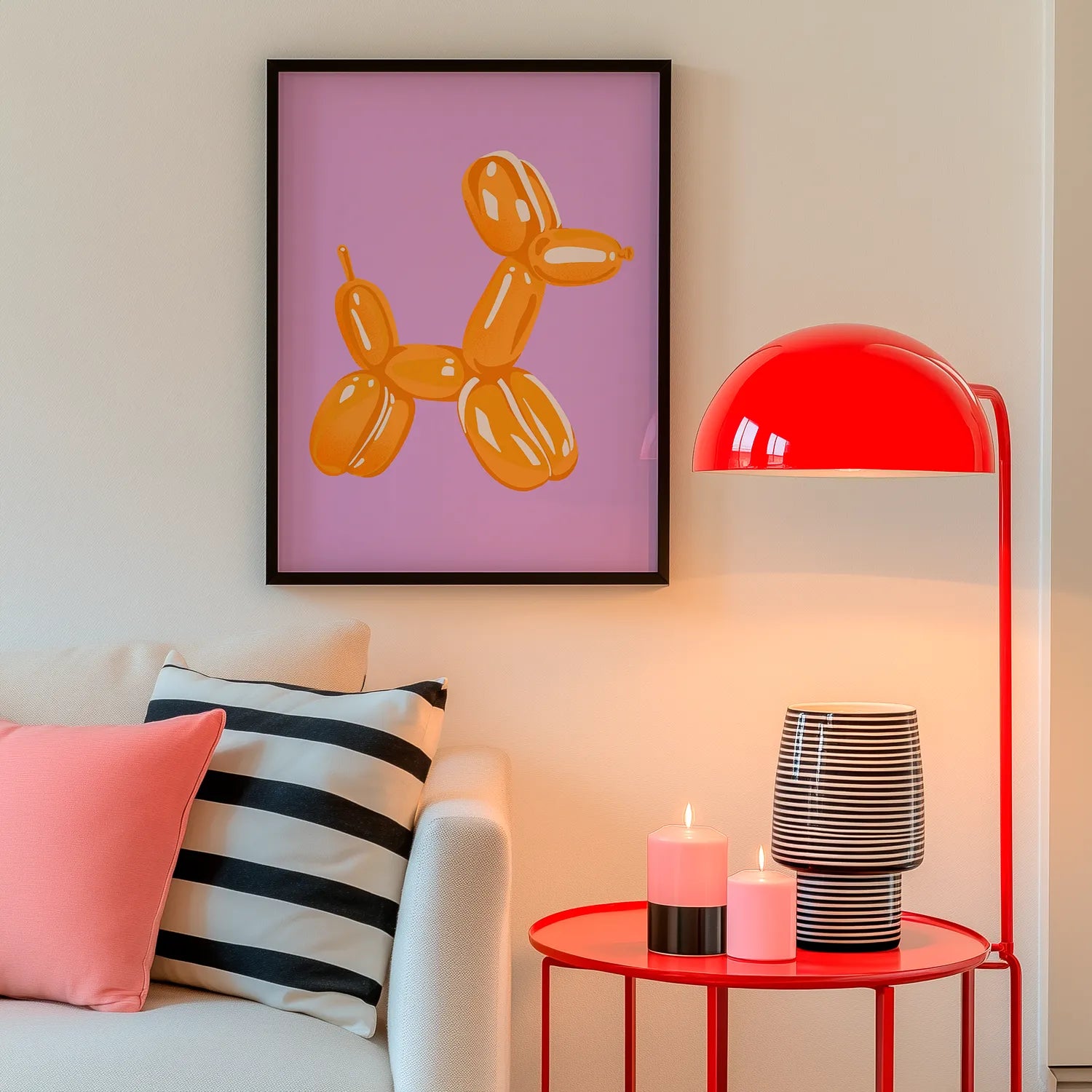 Yellow Balloon Dog Plakat