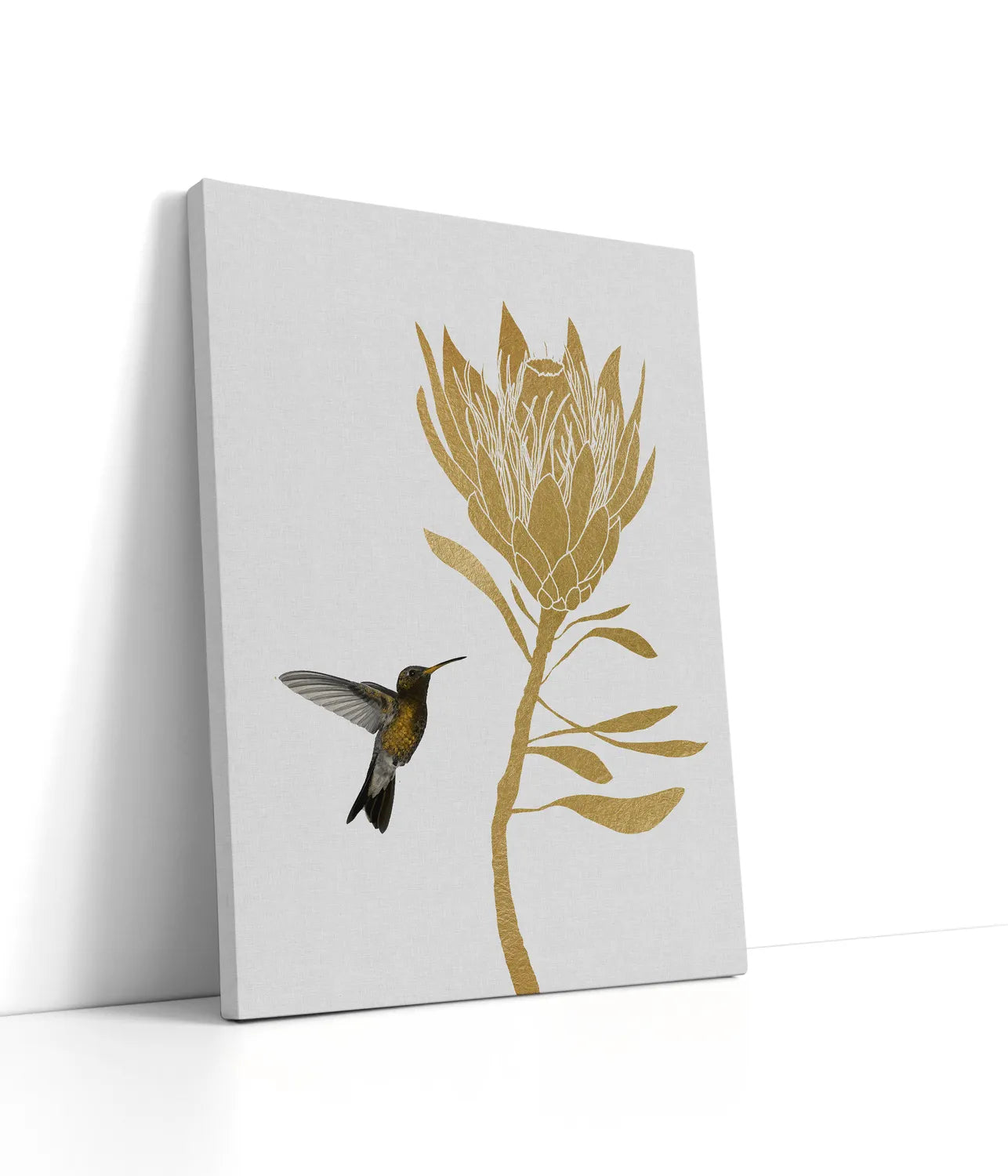 Hummingbird & Flower I Lærred