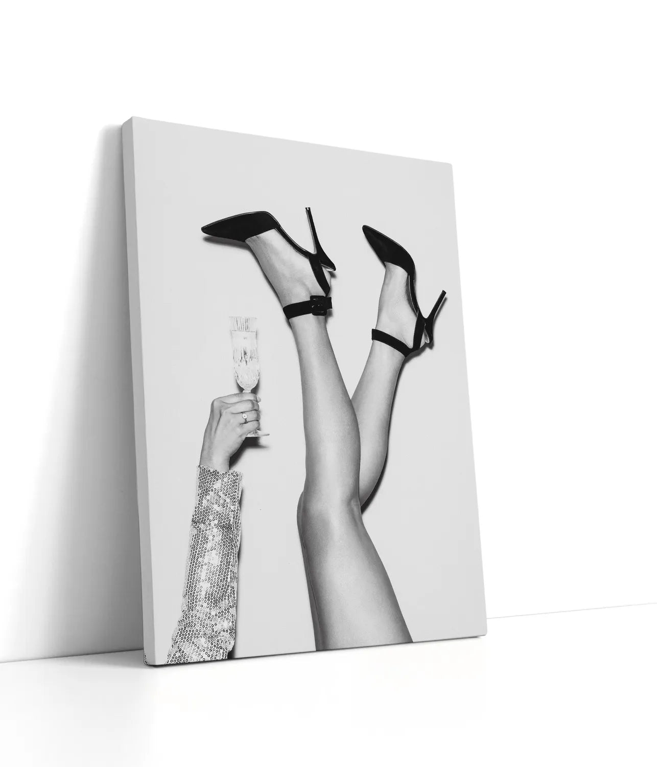 Champagne legs Black and White Lærred