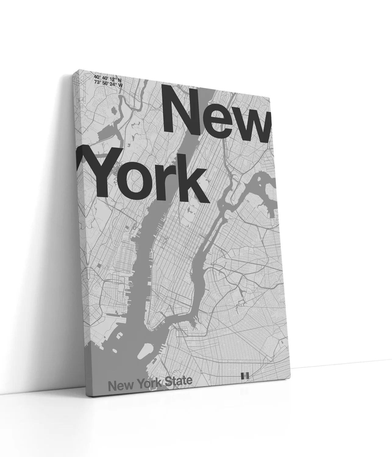 New York City Map Lærred