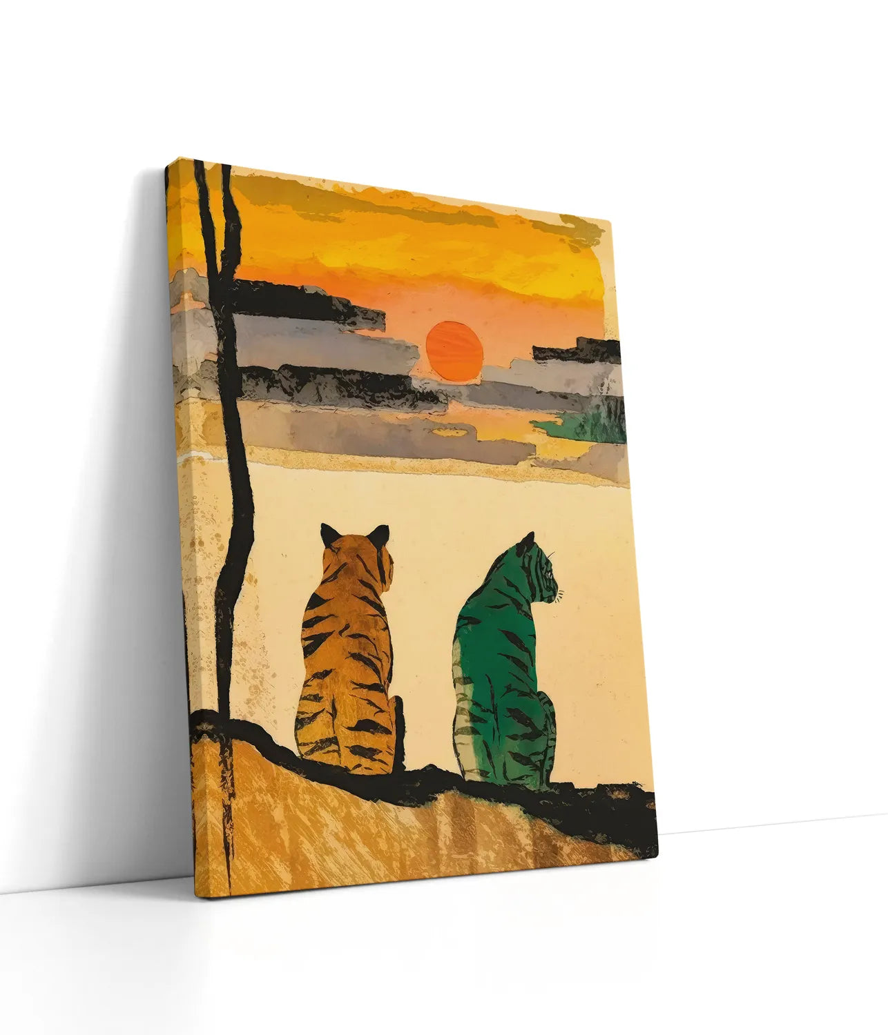 Resting Tigers Lærred