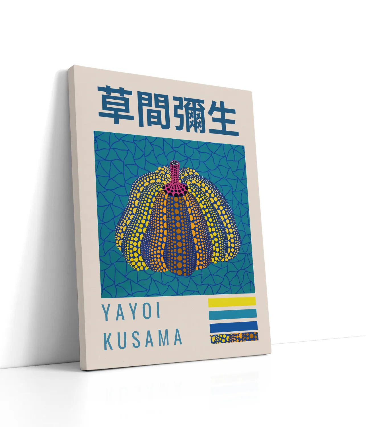 Yayoi Kusama - Blue And Yellow Pumpkin Lærred
