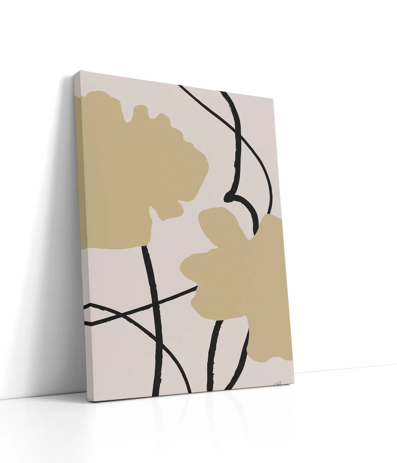 Beige Flowers 2 Lærred