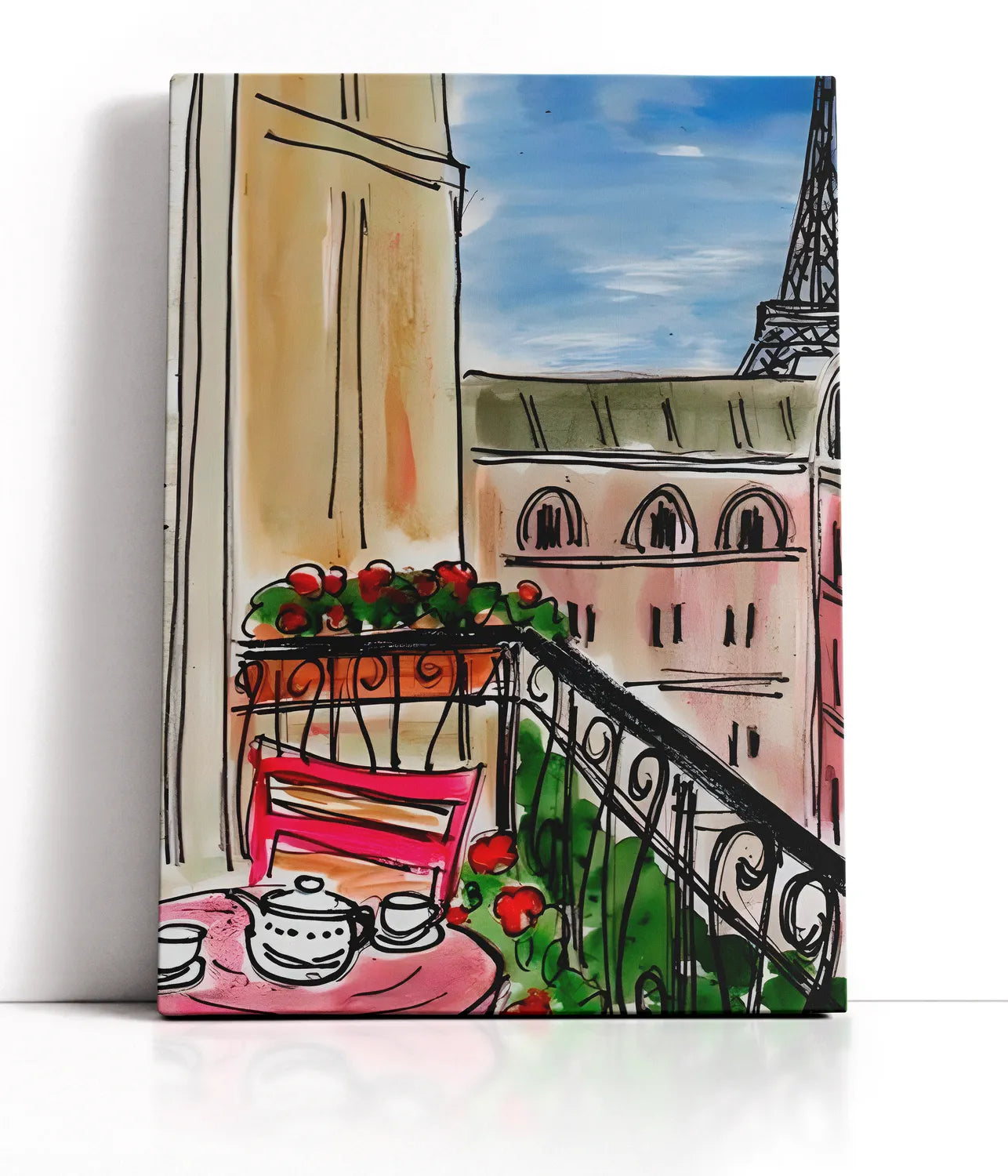 Balcony In Paris Lærred