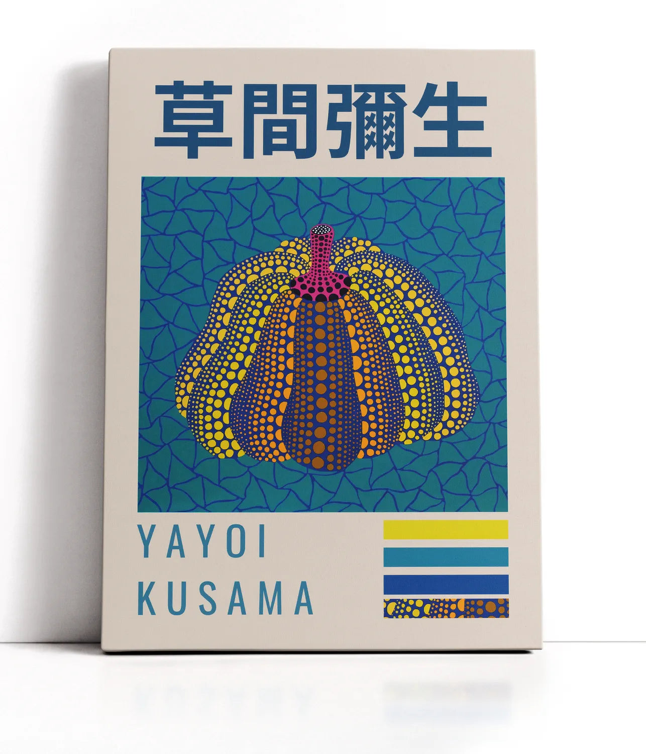 Yayoi Kusama - Blue And Yellow Pumpkin Lærred