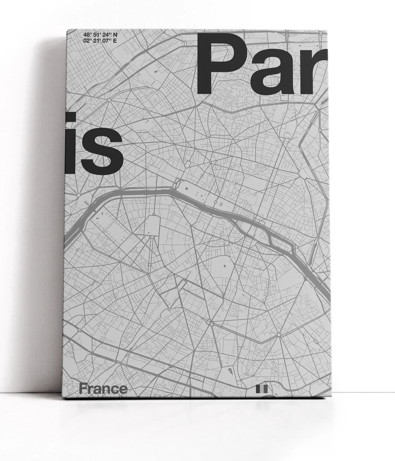 Paris City Map Lærred