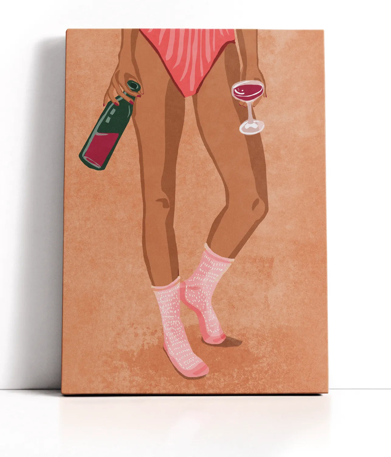 Wine And Socks Lærred