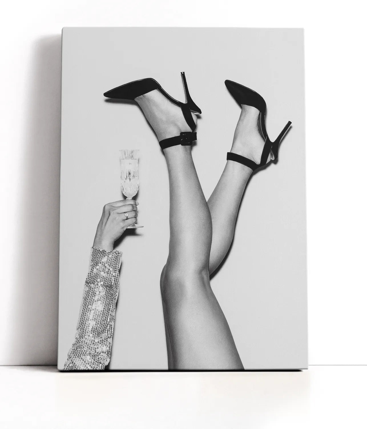 Champagne legs Black and White Lærred