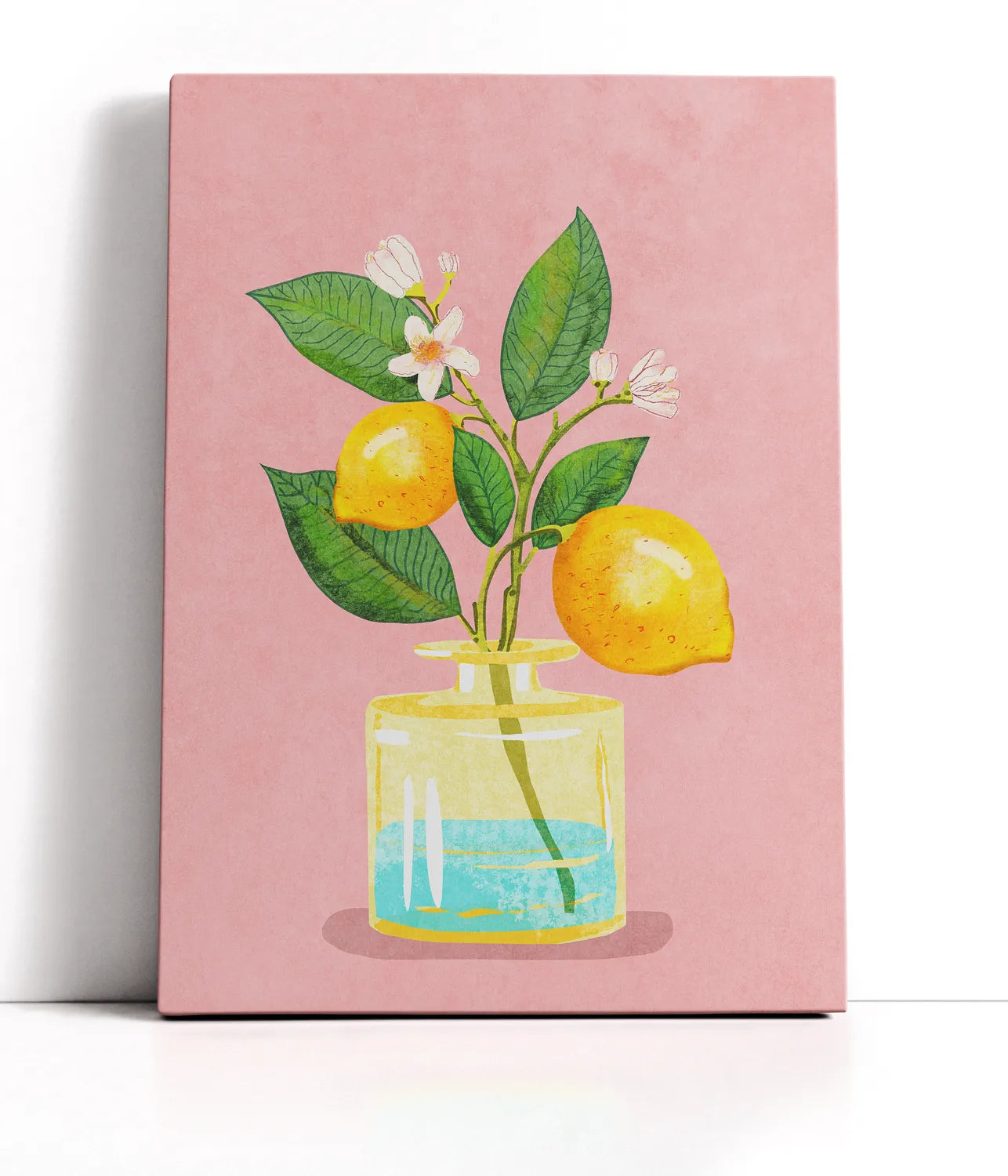 Lemon Bunch In Vase Lærred