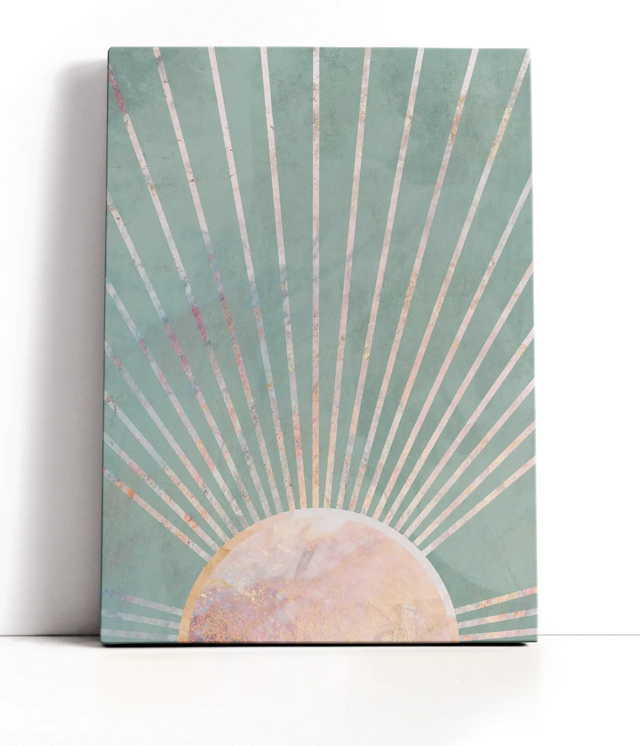 Sage Green Boho Sun Lærred