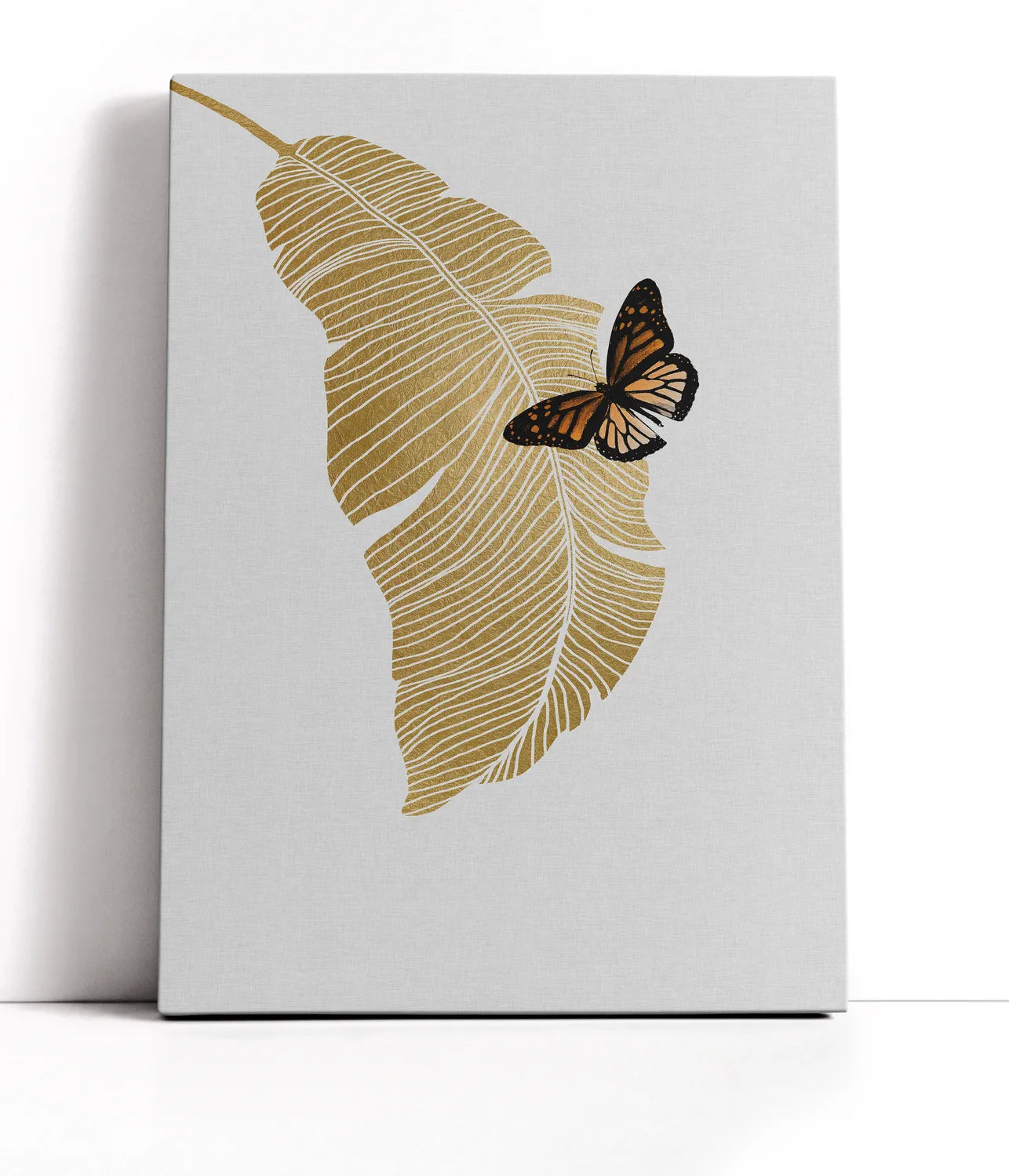 Butterfly & Palm Leaf Lærred