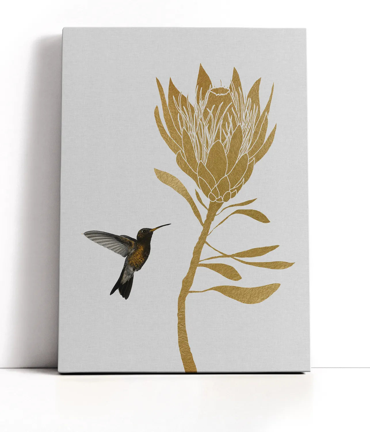 Hummingbird & Flower I Lærred