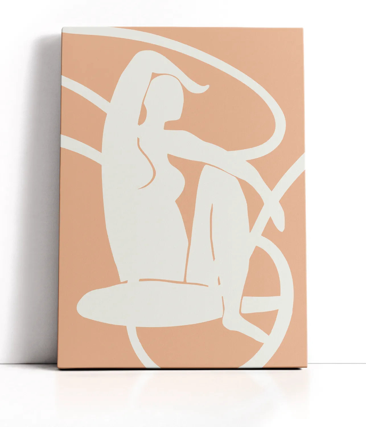 Woman Line Peach Fuzz Lærred