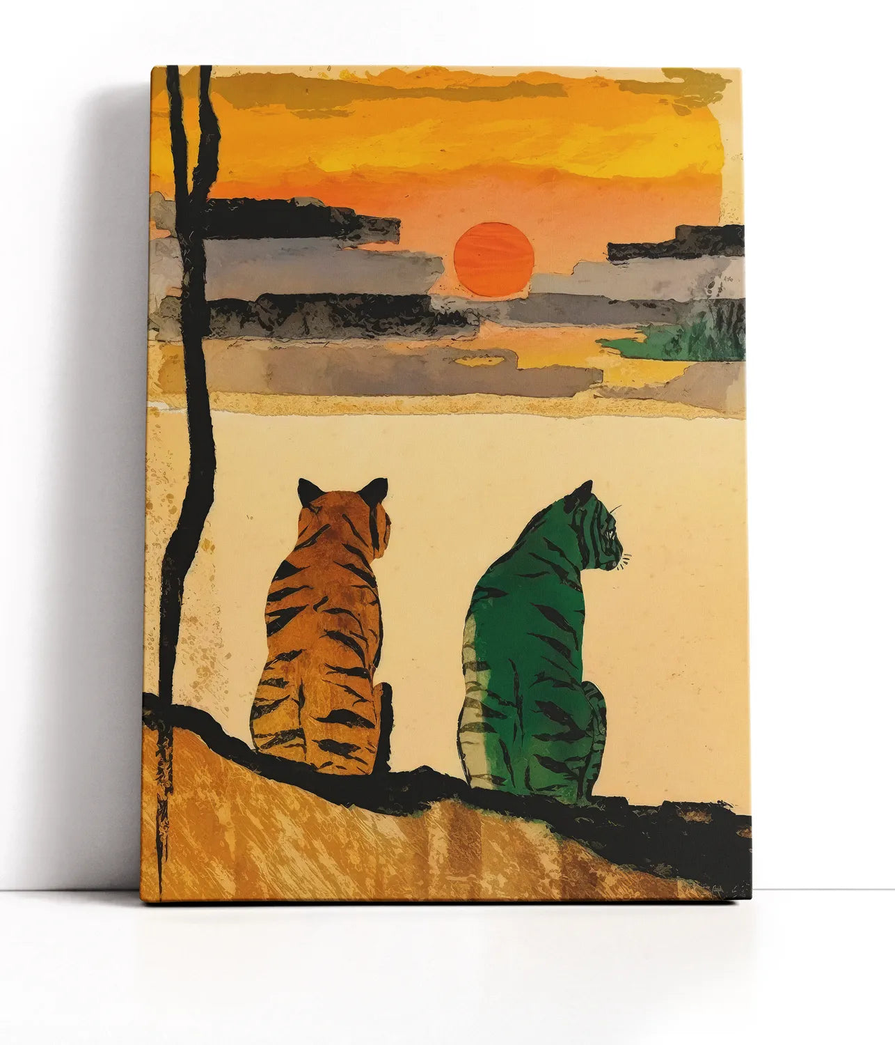 Resting Tigers Lærred