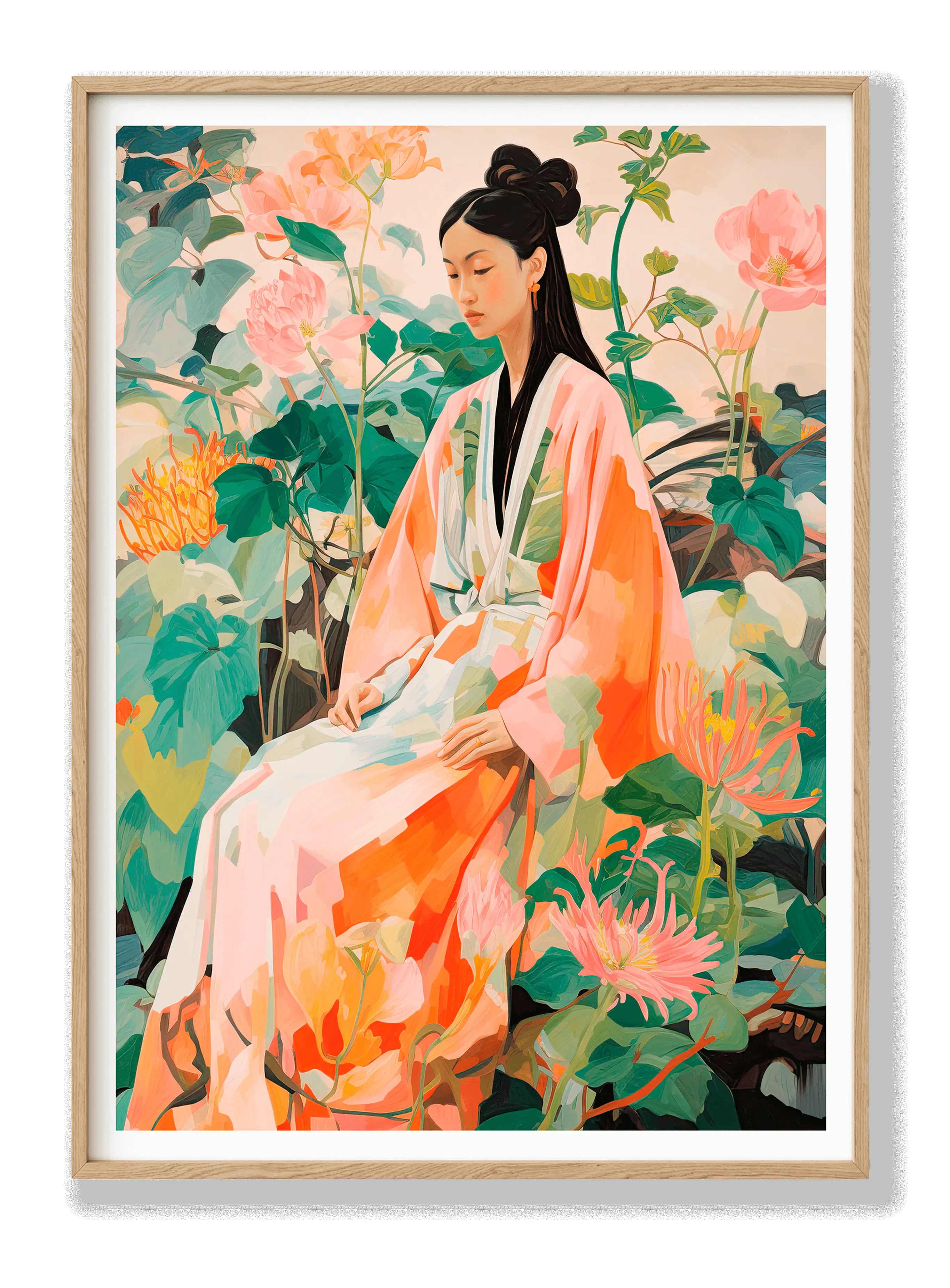 Surrounded By Flowers Poster