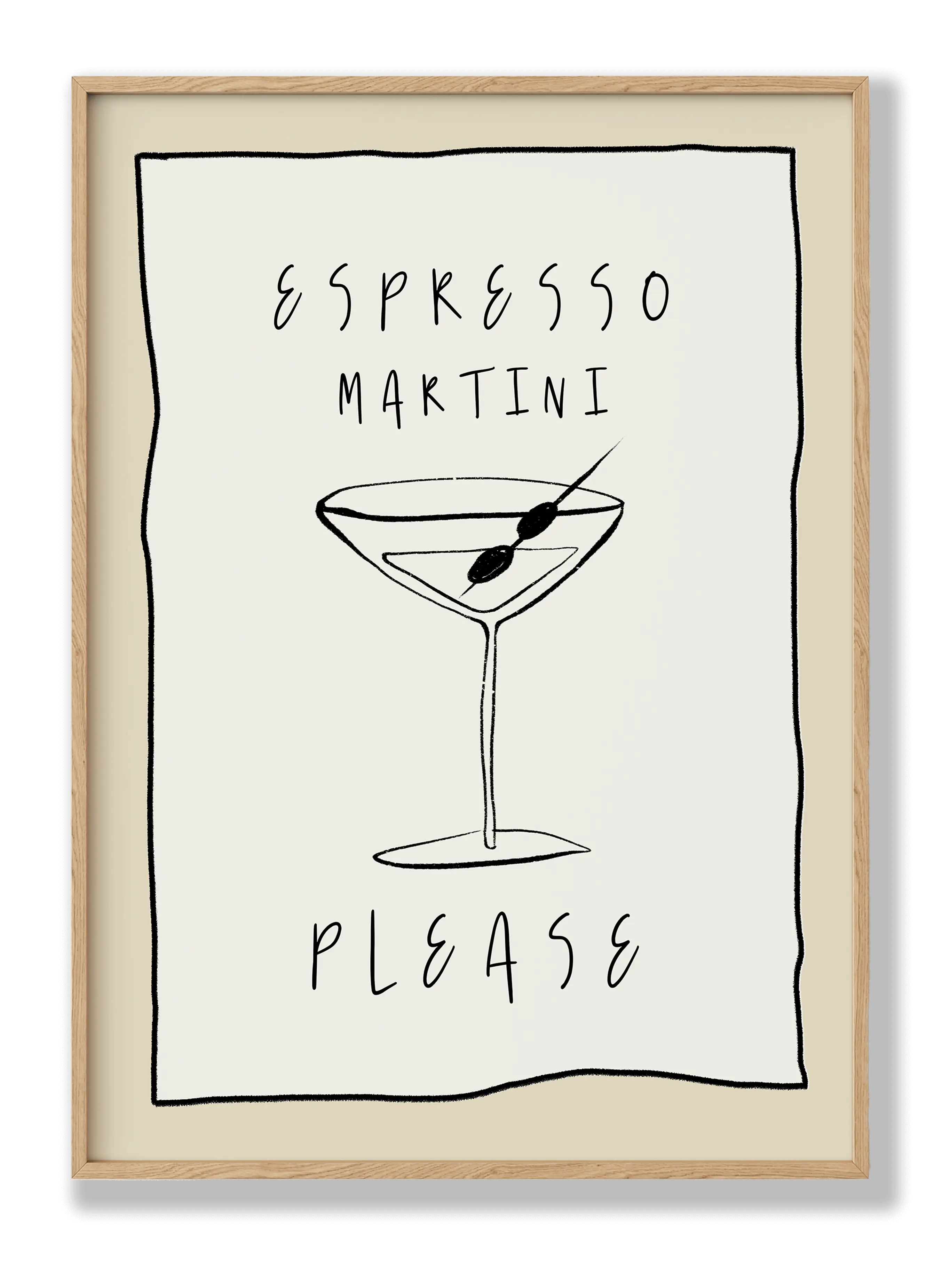 Espresso Martini Line Art Plakat