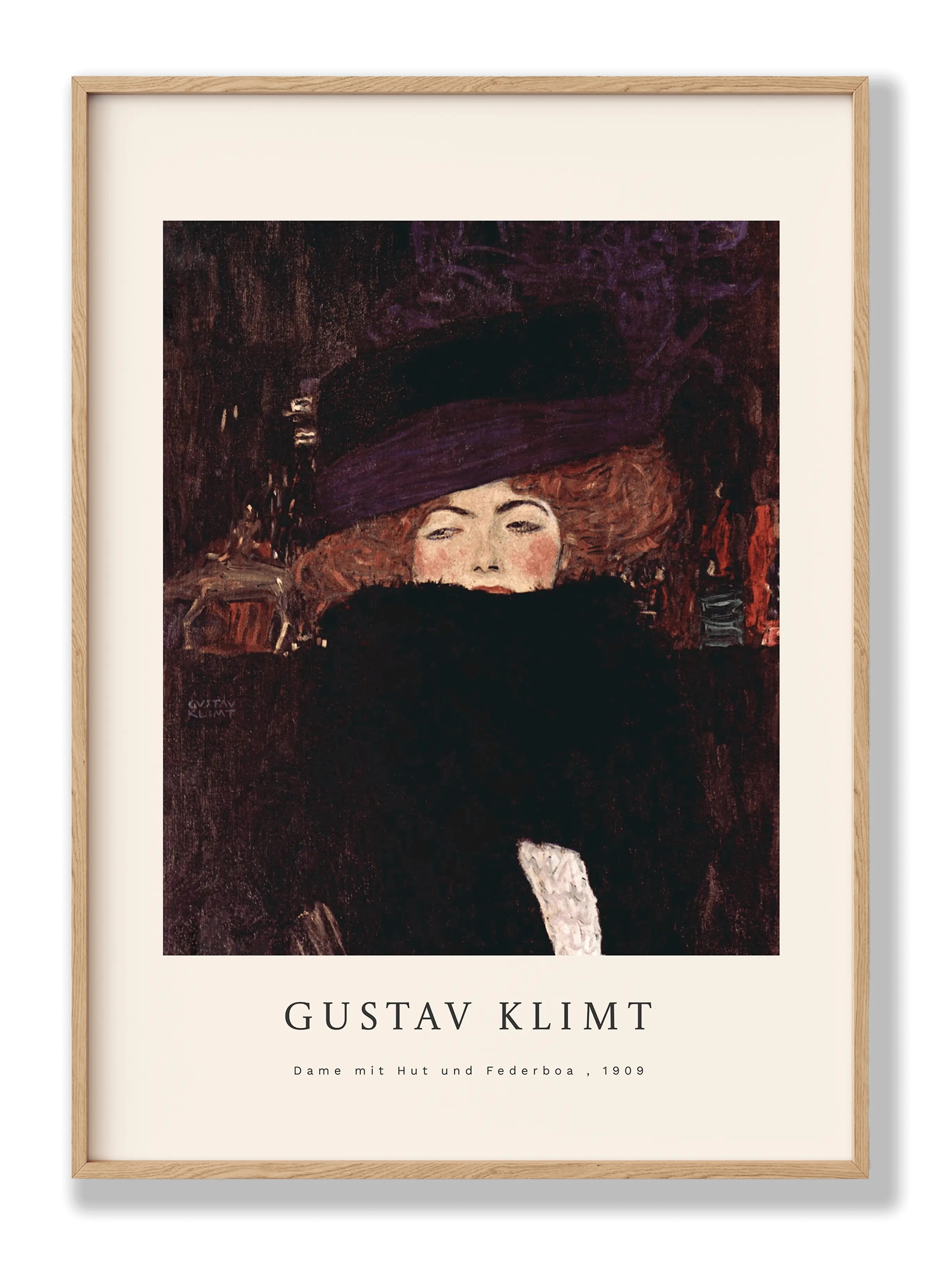 Gustav Klimt - Dame Mit Hut Und Ferderboa Plakat