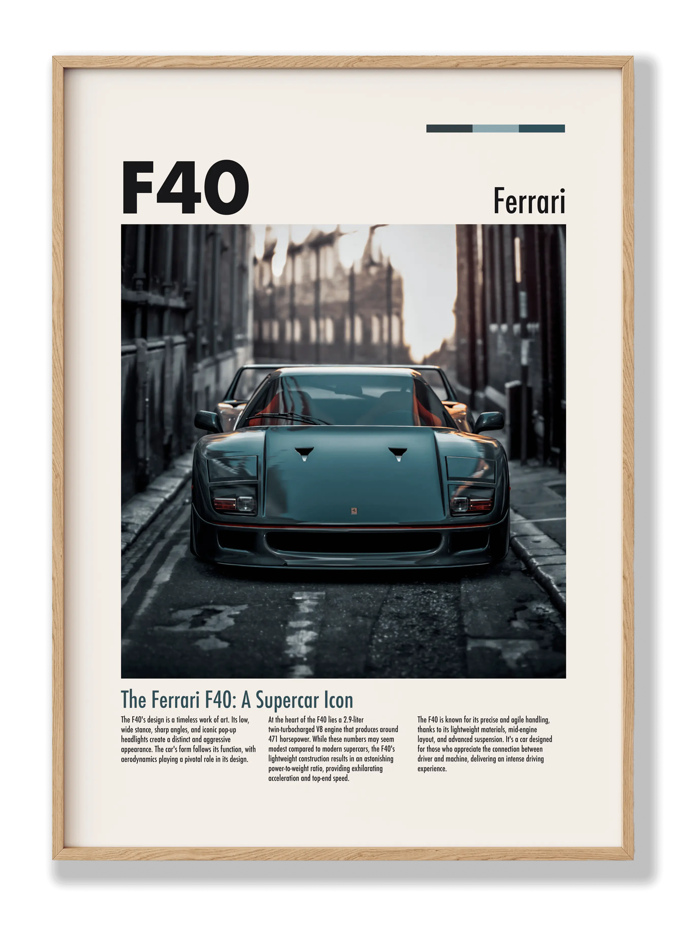 Ferrari F40 Black Plakat