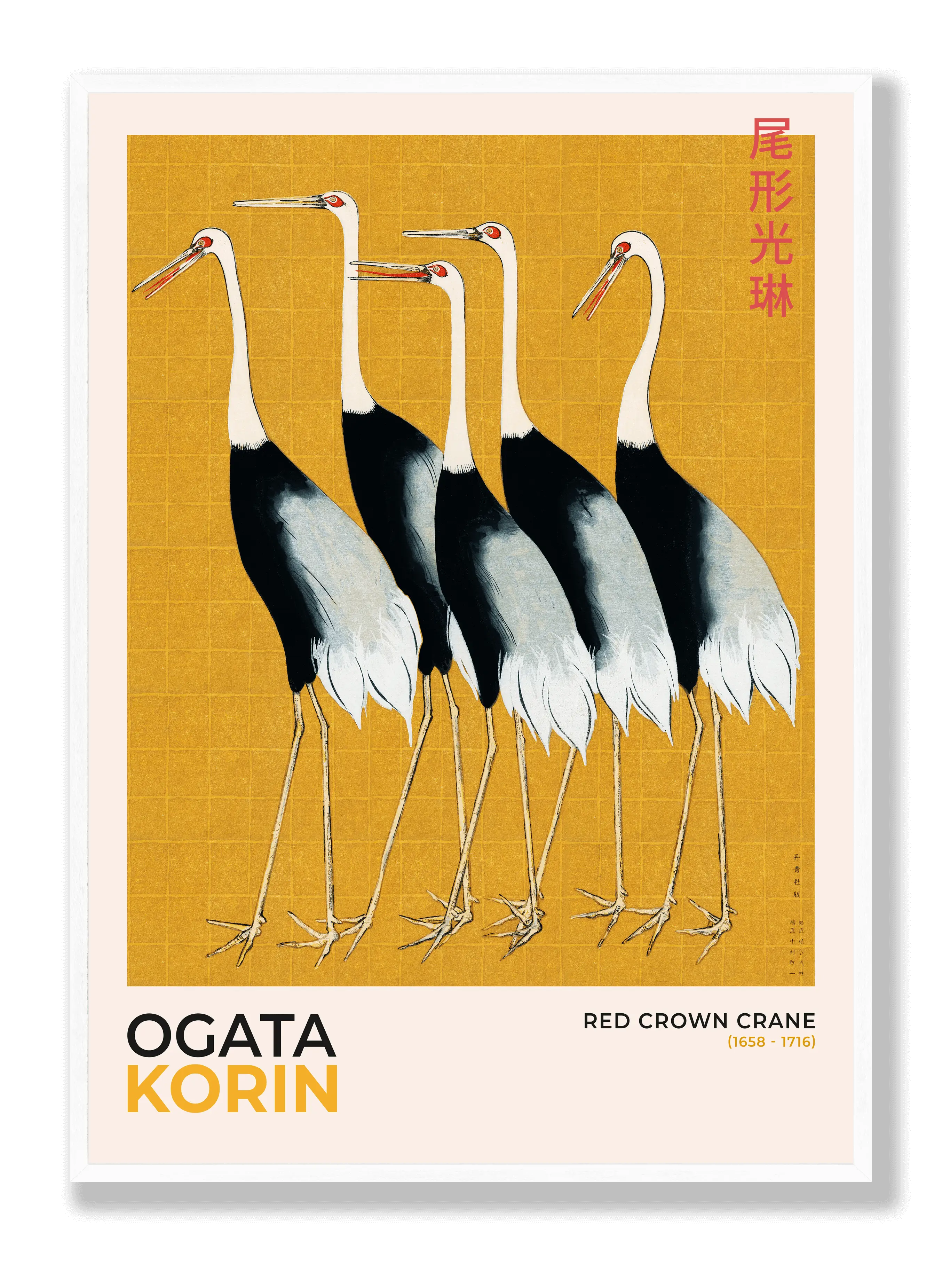 Ogata Korin - Red Crown Crane Plakat