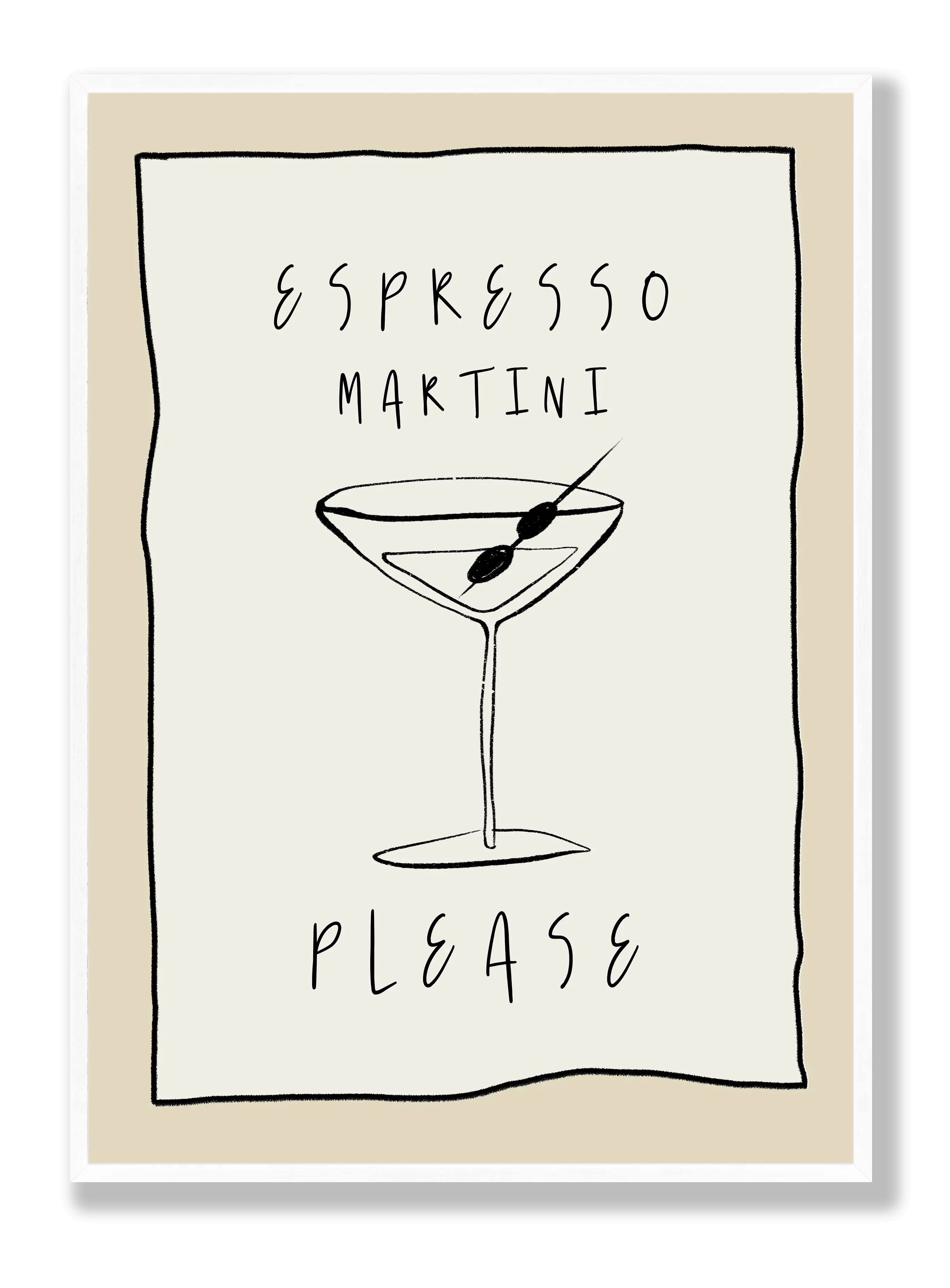 Espresso Martini Line Art Plakat