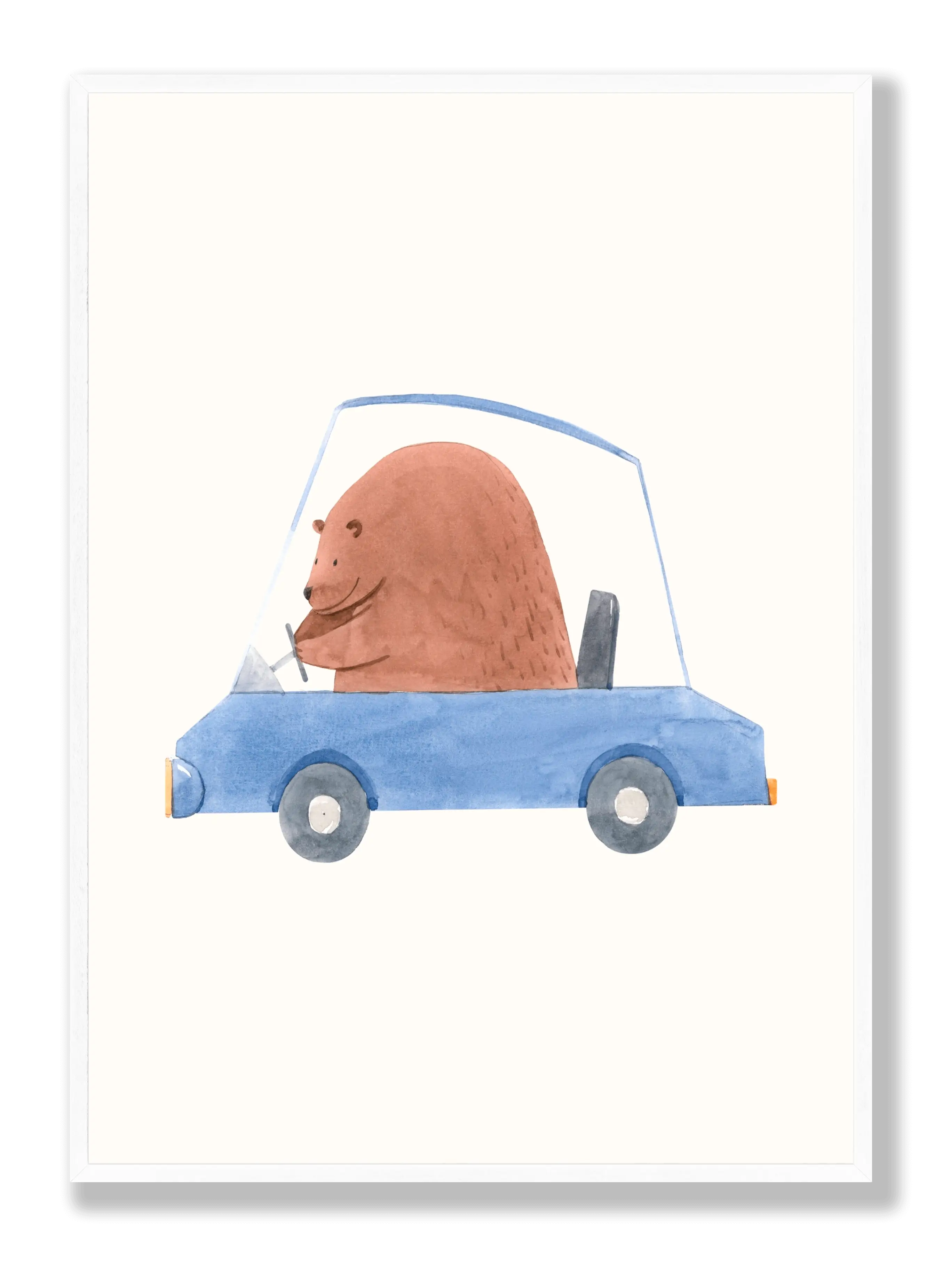 Driving Bear Poster